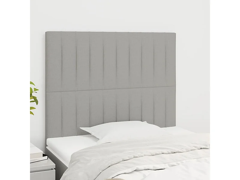 Têtes de lit | Panneaux de tête pour lit Moderne 2 pcs Gris clair 80x5x78/88 cm Tissu