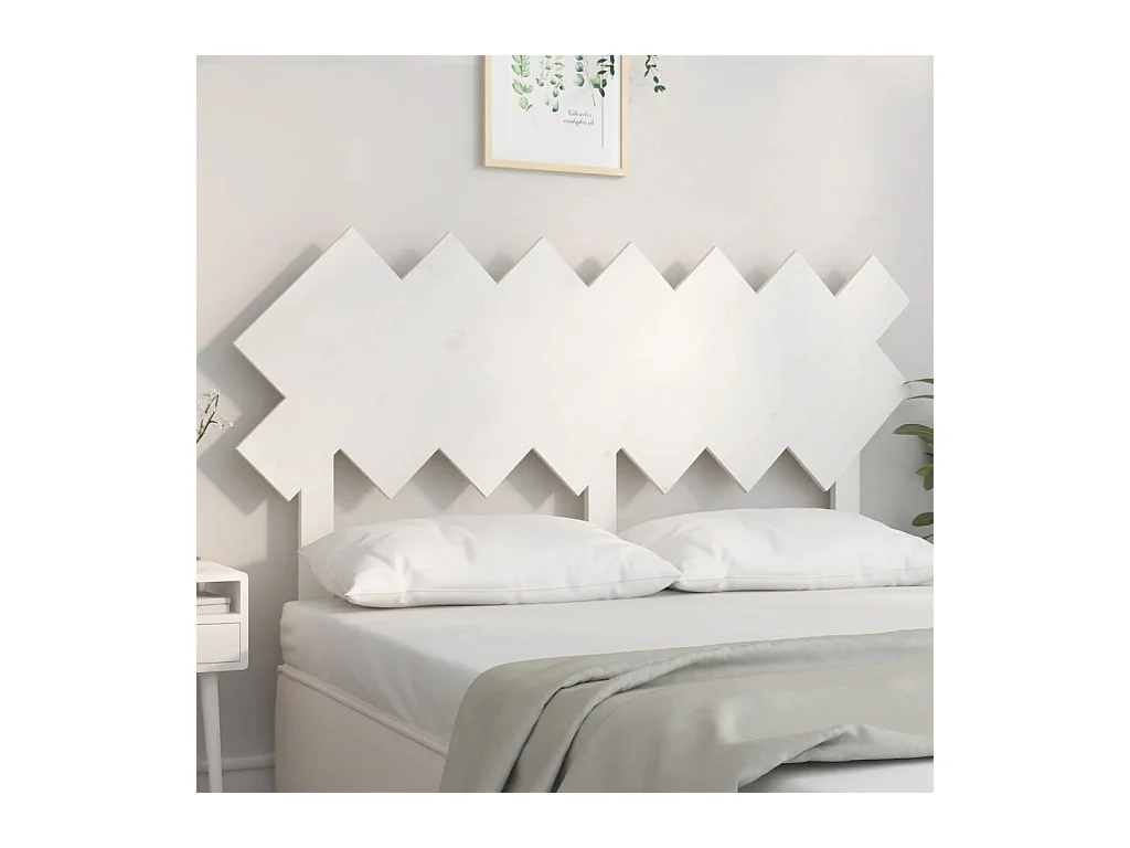 Cabecero de Cama | Cabezal de cama | Mueble de cabecero madera maciza de pino blanco 151,5x3x81 cm