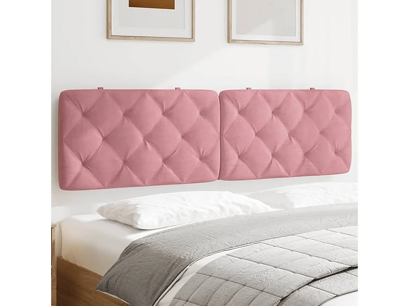 Tête de lit | Coussin de tête de lit | Tête de lit décoratif rose 180 cm velours