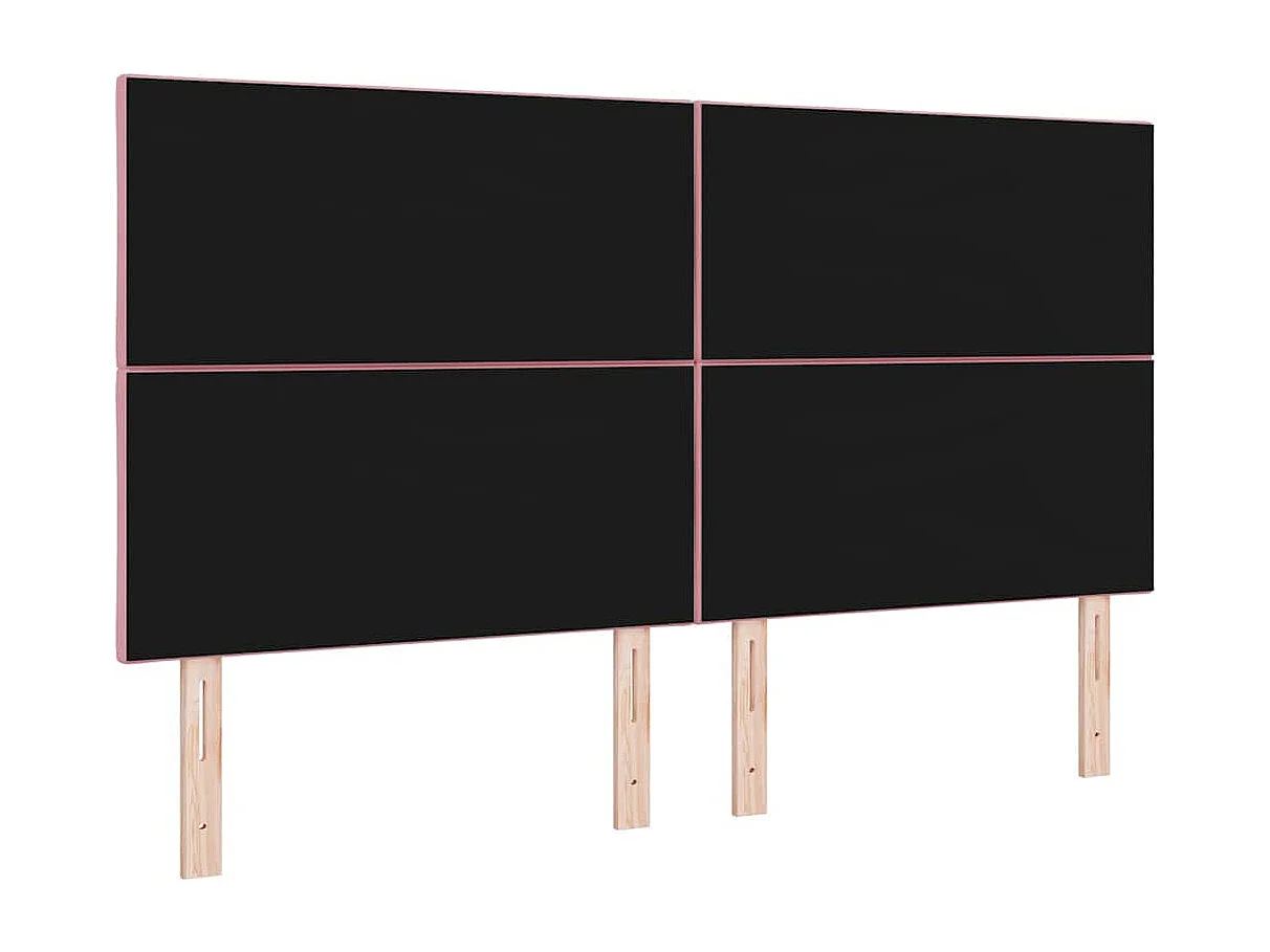 Tête de Lit | Panneau de tête pour lit Moderne LED avec des lumières à LED Rose 180 cm Velours