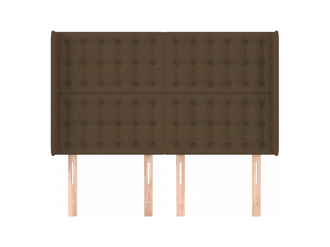 Tête de Lit | Panneau de tête pour lit Moderne avec oreilles Marron foncé 147x16x118/128 cm Tissu