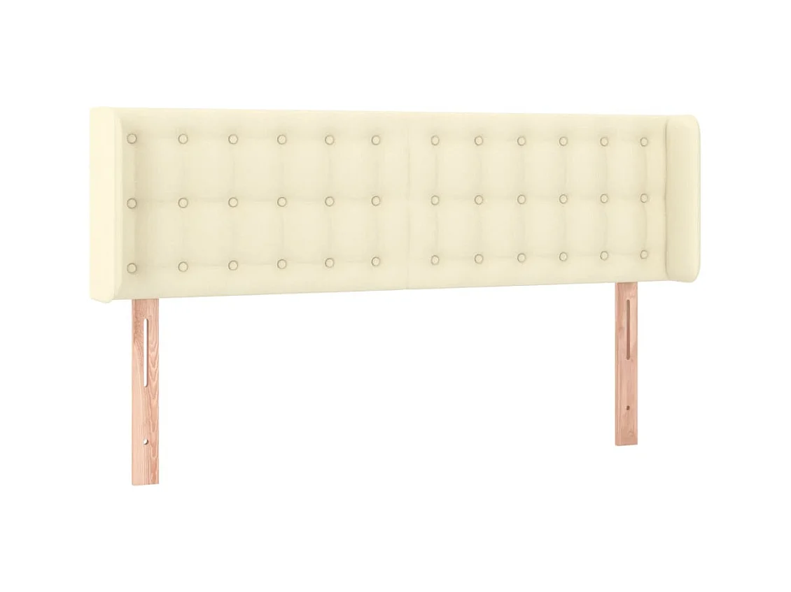 Cabecero | Cabezal de Cama | Mueble cabecero con LED cuero sintético crema 147x16x78/88 cm