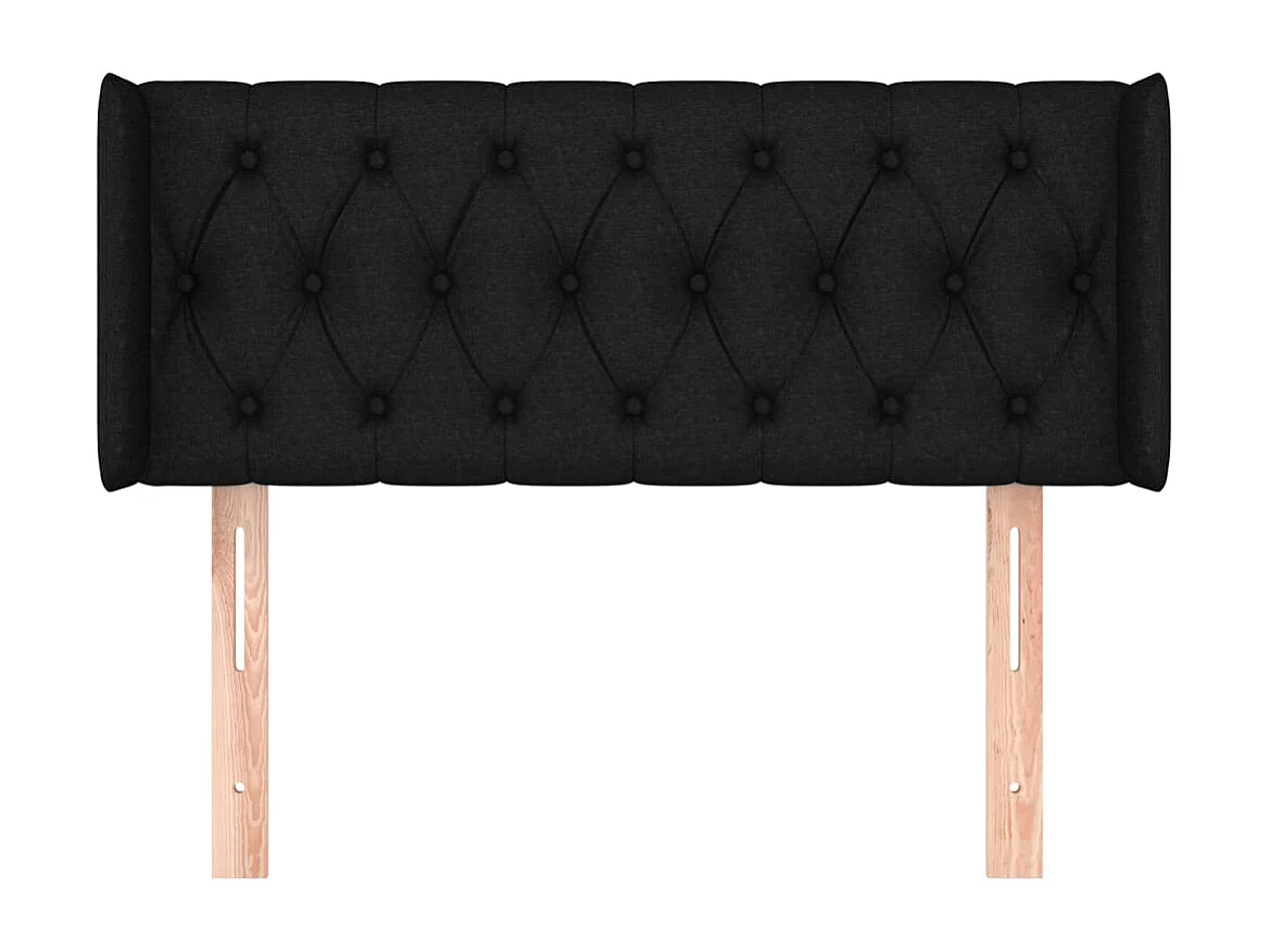 Mueble cabecero | Cabezal de cama | Cabecero de tela negro 93x16x78/88 cm