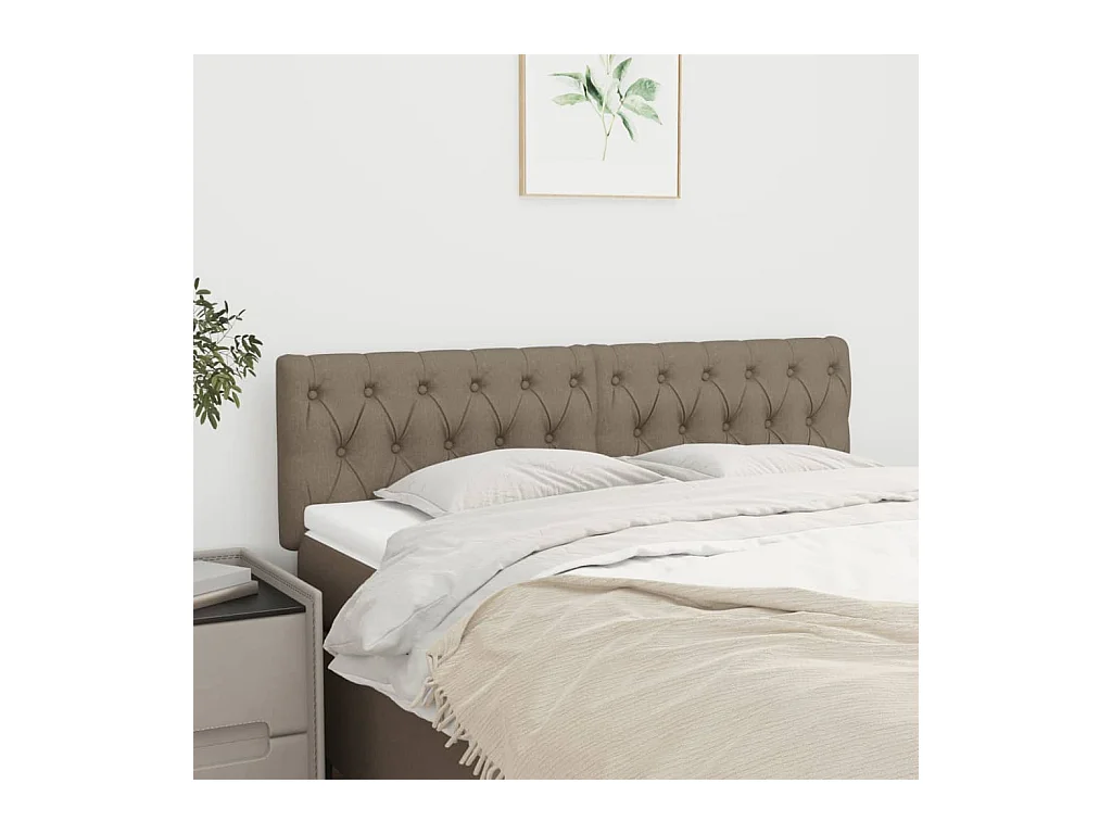 Têtes de lit | Panneaux de tête pour lit Moderne 2 pcs Taupe 72x7x78/88 cm Tissu