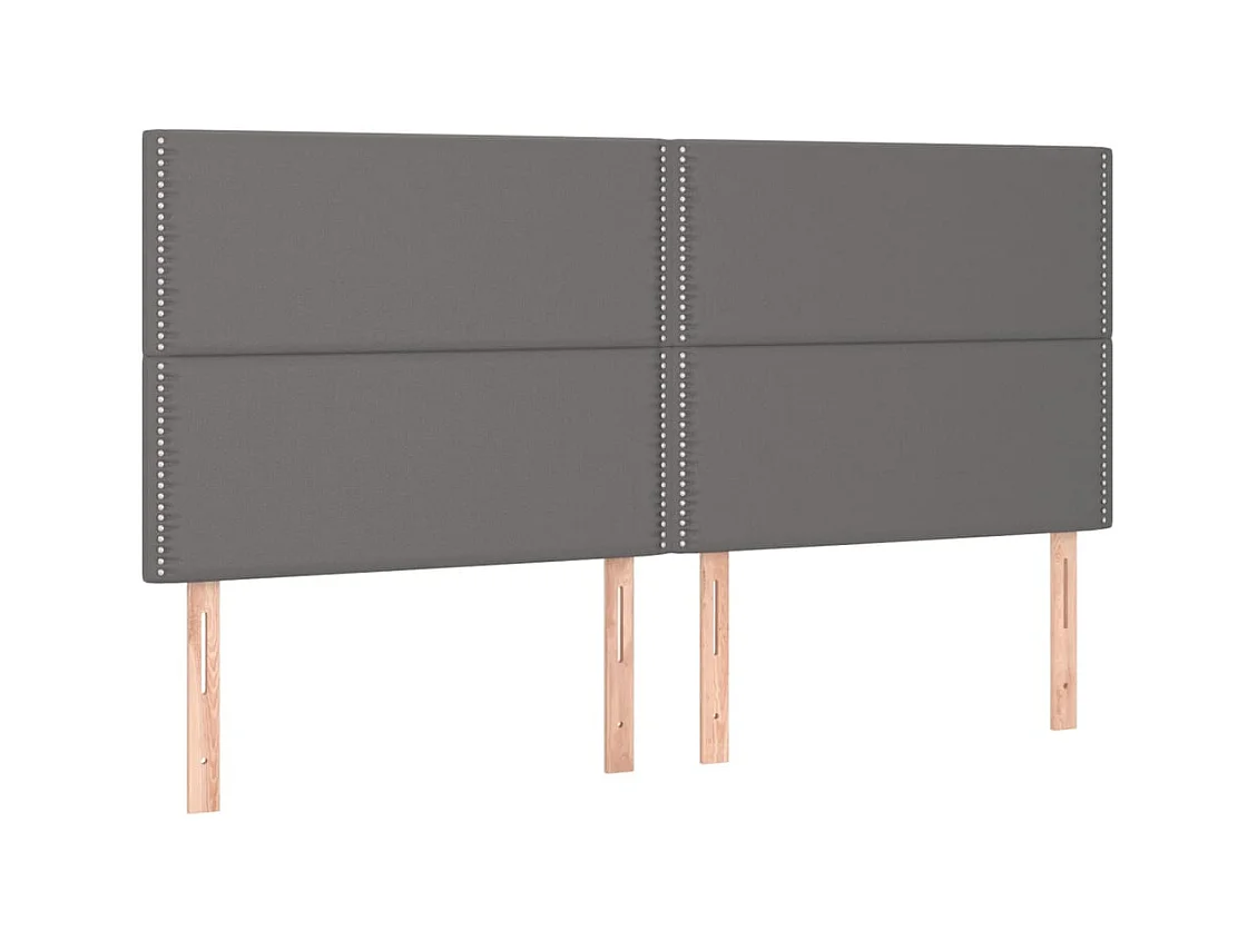 Tête de Lit | Panneau de tête pour lit Moderne à LED Gris 180x5x118/128 cm Similicuir