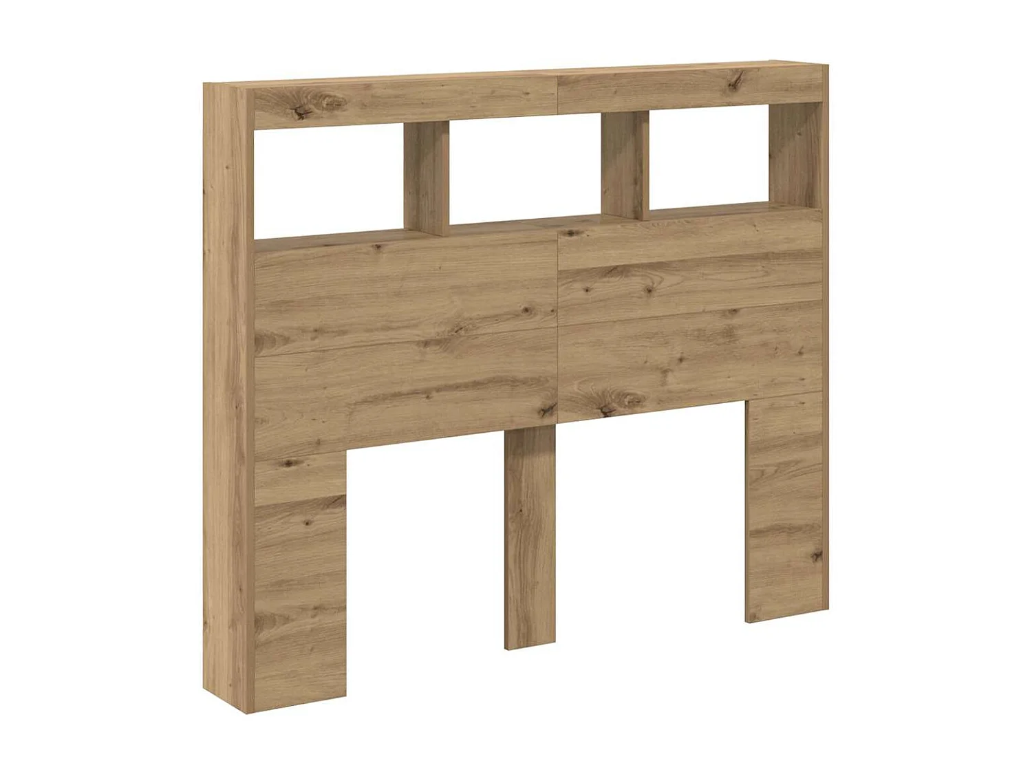 Cabinet de Tête de Lit | Commode de tête de lit avec LED avec étagère chêne artisanal