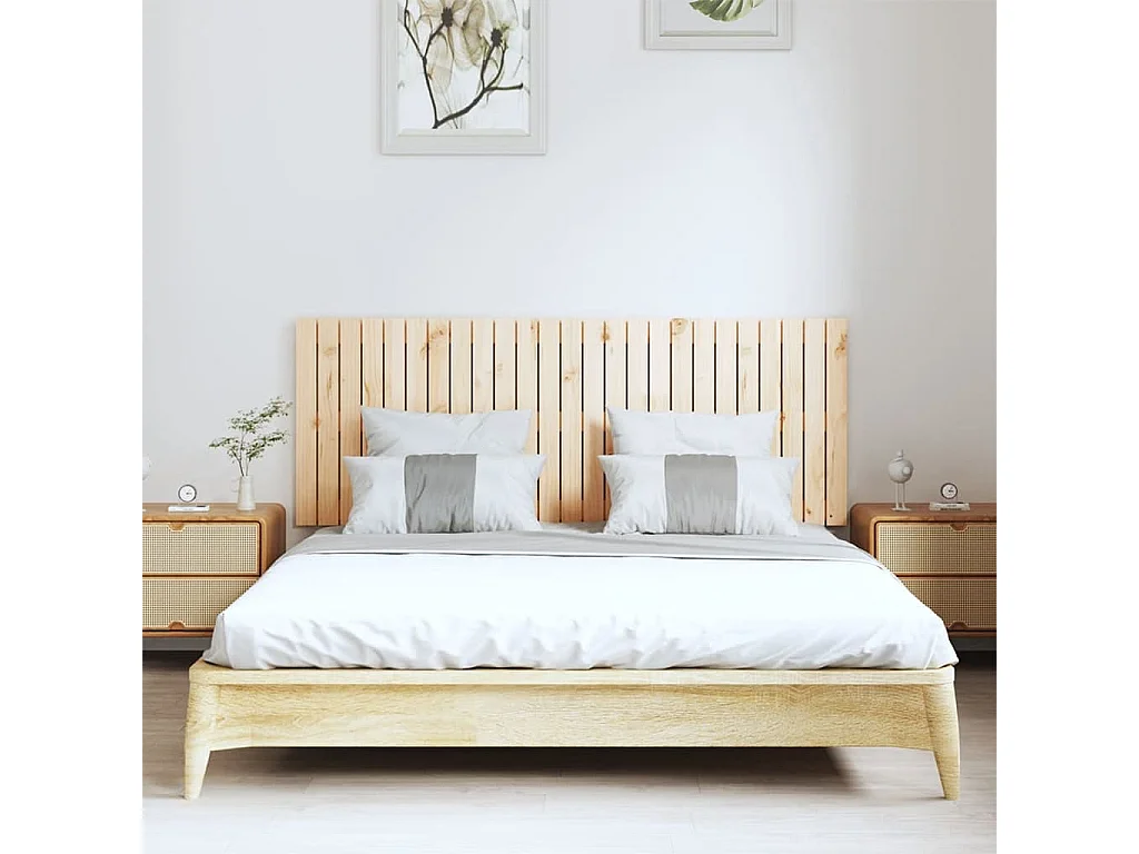 Tête de lit murale | Panneau de tête pour lit Moderne  159,5x3x60 cm Bois massif de pin