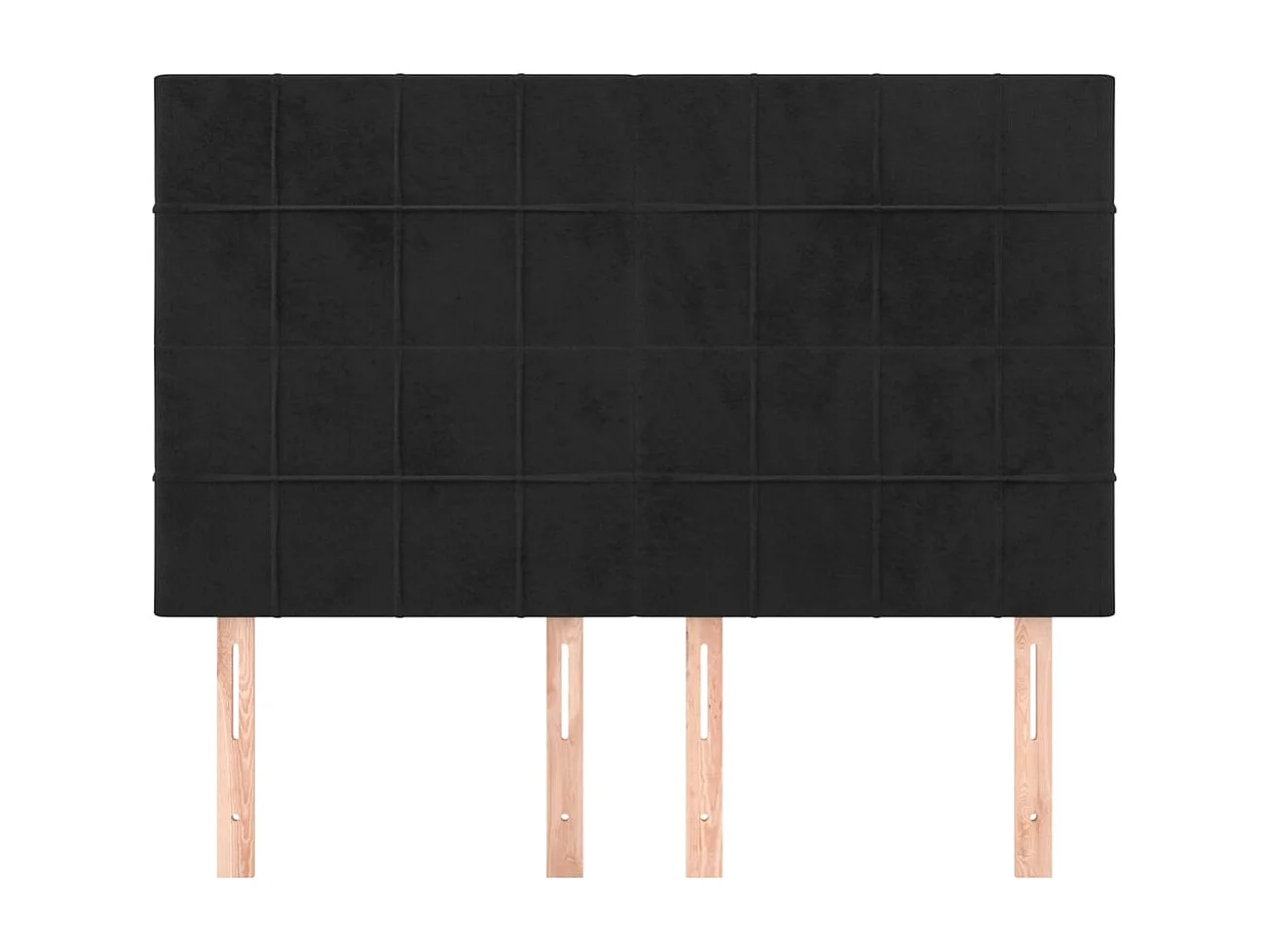 Cabeceros | Cabezal de cama | Mueble de cabecero 4 unidades terciopelo negro 72x5x78/88 cm
