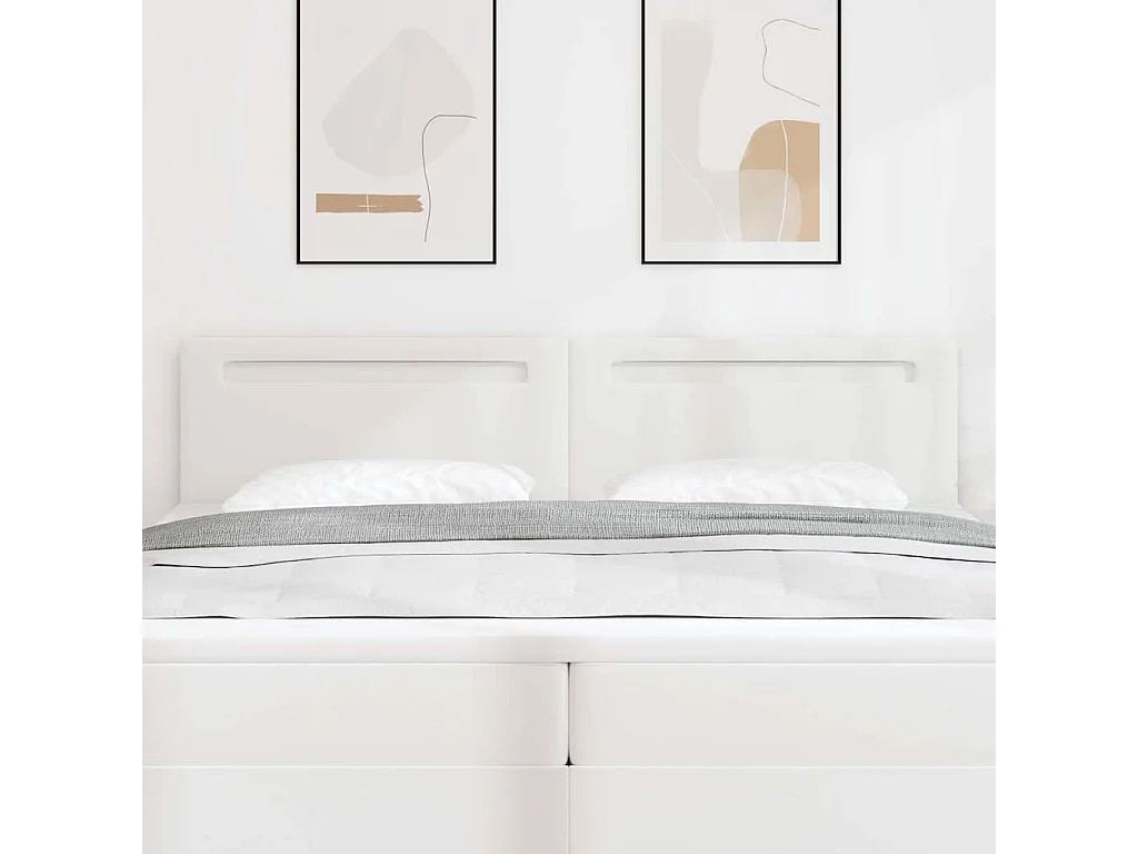 Tête de lit Montage mural | Panneau de tête pour lit Moderne  avec tête de lit Blanc 200 cm PVC