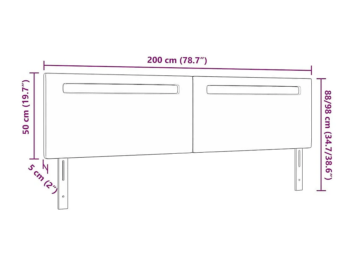 Tête de lit Montage mural | Panneau de tête pour lit Moderne  avec tête de lit Blanc 200 cm PVC