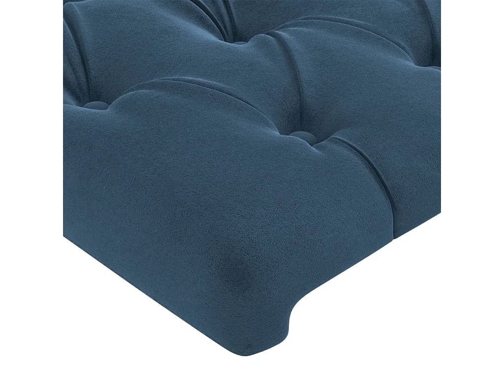 Hoofdbord | Hoofdeinde LED 90x7x118/128 cm fluweel donkerblauw
