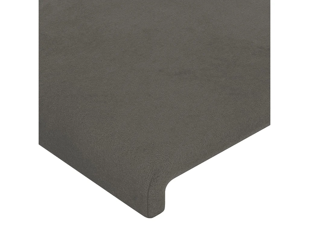 Hoofdbord | Hoofdeinde LED 147x16x118/128 cm fluweel donkergrijs