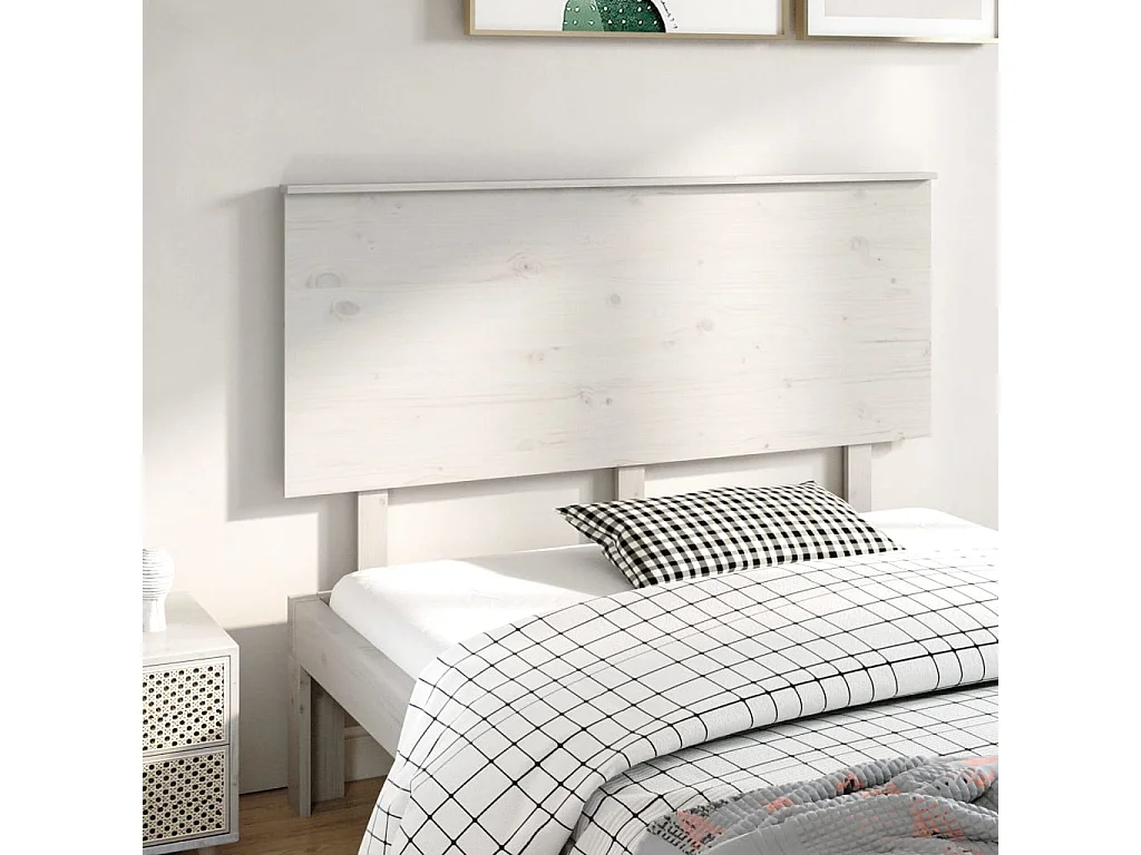 Hoofdbord | Hoofdeinde 144x6x82,5 cm massief grenenhout wit
