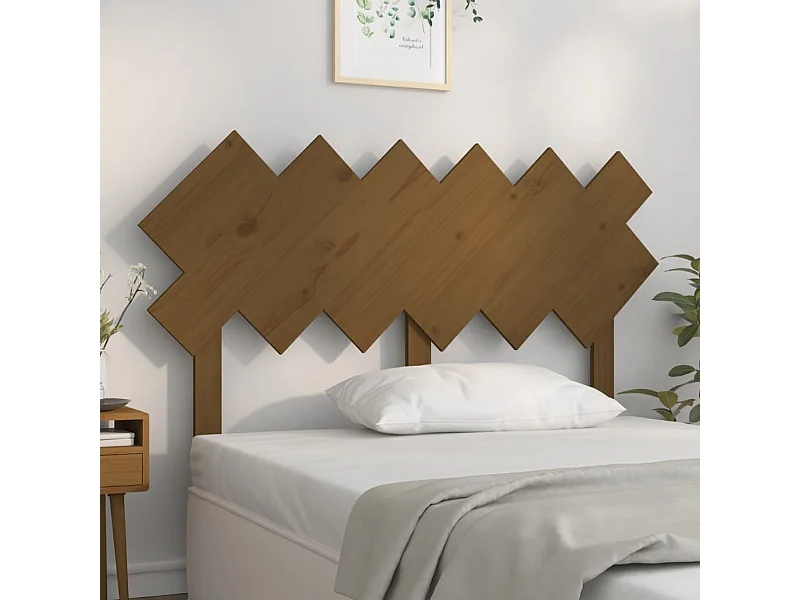 Tête de Lit | Panneau de tête pour lit Moderne Marron miel 132x3x81 cm Bois massif de pin