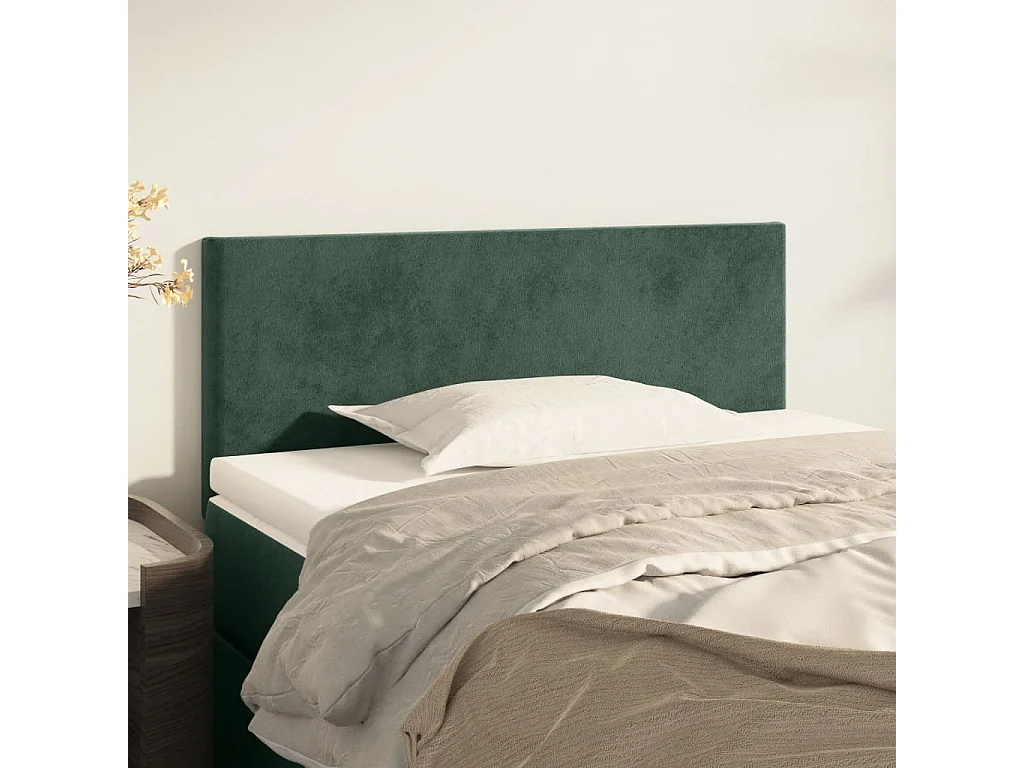 Tête de Lit | Panneau de tête pour lit Moderne Vert foncé 80x5x78/88 cm Velours