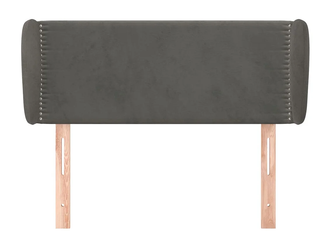 Tête de Lit | Panneau de tête pour lit Moderne avec oreilles Gris foncé 83x23x78/88 cm Velours
