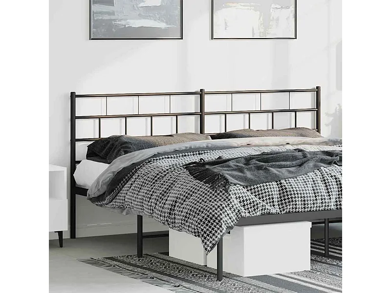 Mueble cabecero | Cabezal de cama | Cabecero de metal negro 193 cm