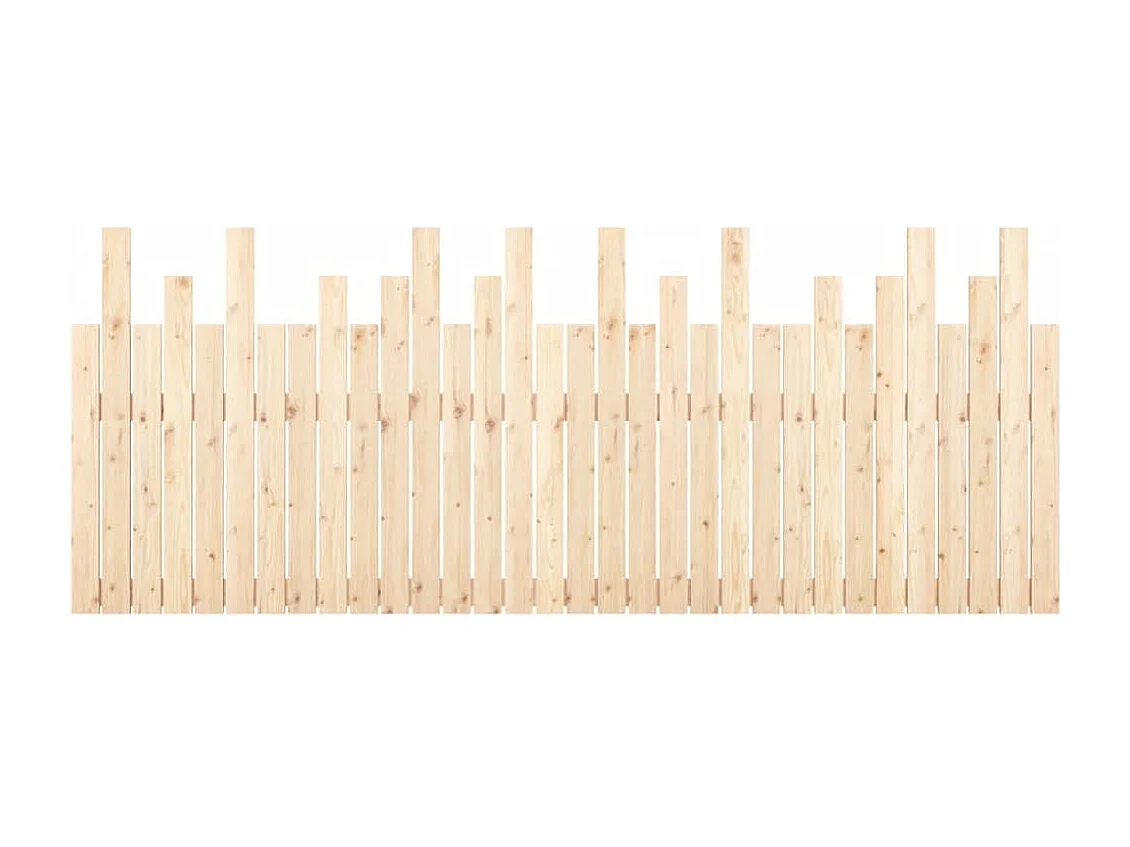 Cabecero de Cama | Cabezal de cama | Mueble de cabecero de pared madera maciza de pino 204x3x80 cm