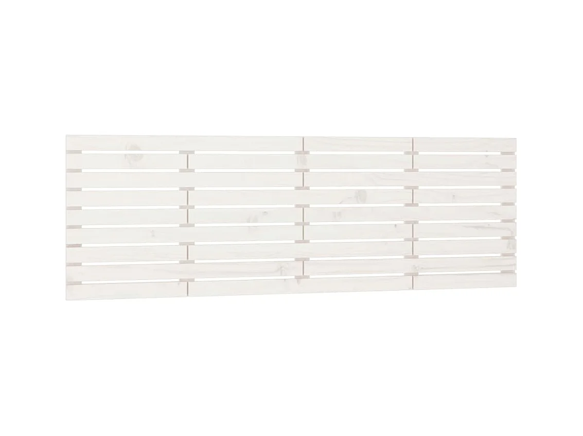 Cabecero de Cama | Cabezal de cama | Mueble de cabecero de pared madera maciza pino blanco 206x3x63 cm