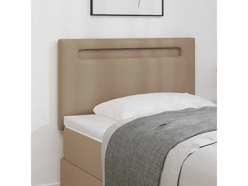 Cabecero | Cabezal de Cama | Mueble cabecero con luces de tiras LED Manual Capuchino 90 cm PVC