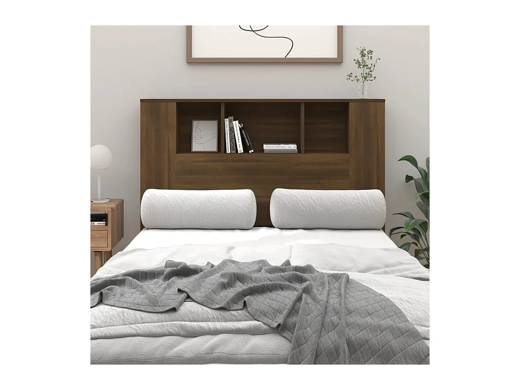 Cabecero de Cama | Cabezal de Cama | Mueble cabecero color roble marrón 120x18,5x102,5 cm