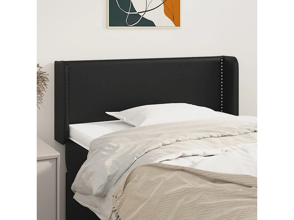 Hoofdbord | Hoofdeinde met randen 103x16x78/88 cm kunstleer zwart