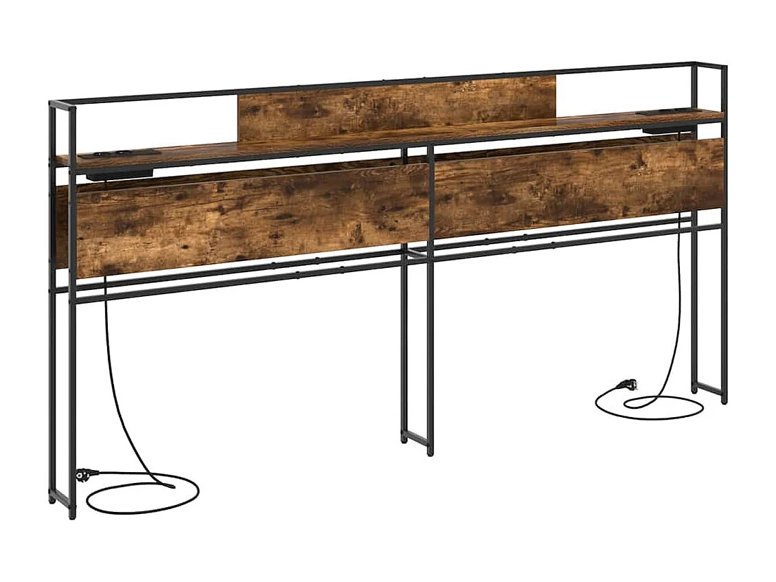 Tête de Lit de rangement | Panneau de tête pour lit Chêne fumé 200 cm Bois d'ingénierie