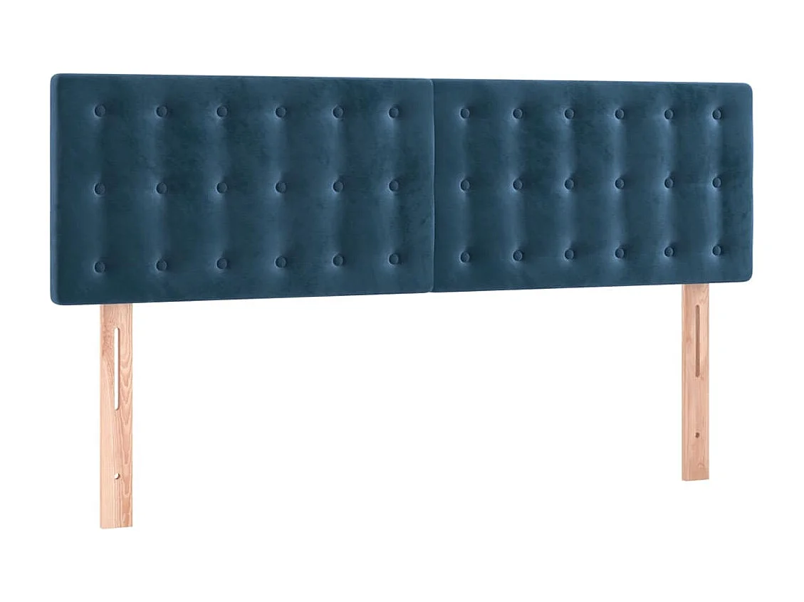 Hoofdbord | Hoofdeinde LED 144x5x78/88 cm fluweel donkerblauw