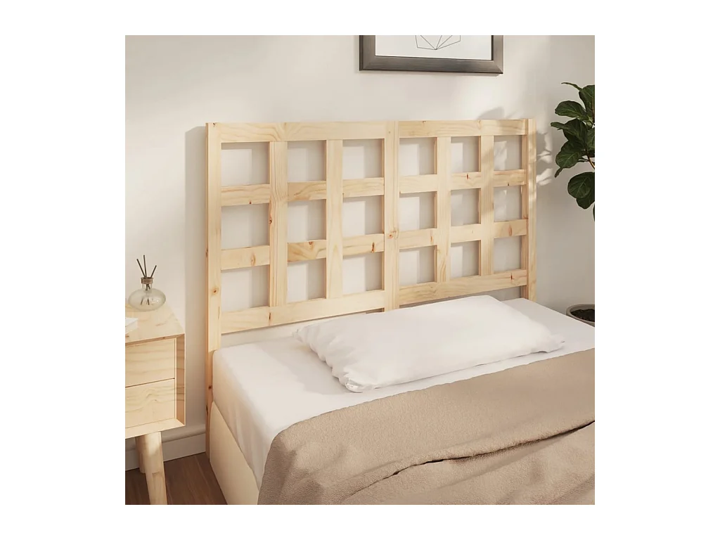 Cabecero de Cama | Cabezal de cama | Mueble de cabecero madera maciza de pino 125,5x4x100 cm