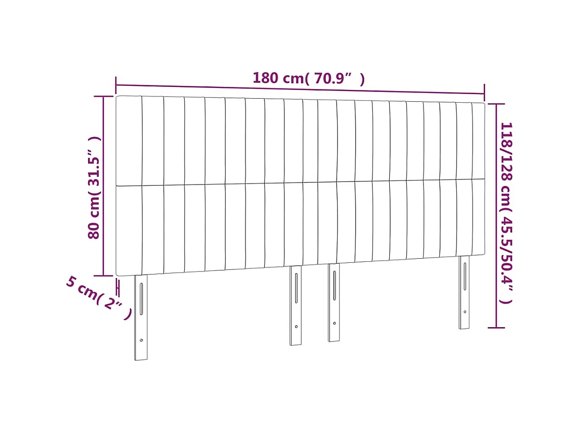 Têtes de lit | Panneaux de tête pour lit Moderne 4 pcs Gris clair 90x5x78/88 cm Tissu