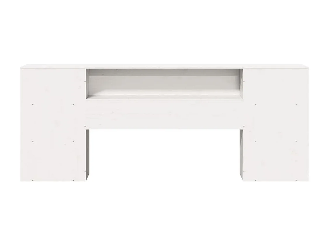 Tête de Lit | Panneau de tête pour lit Moderne avec rangement blanc 200 cm bois massif de pin