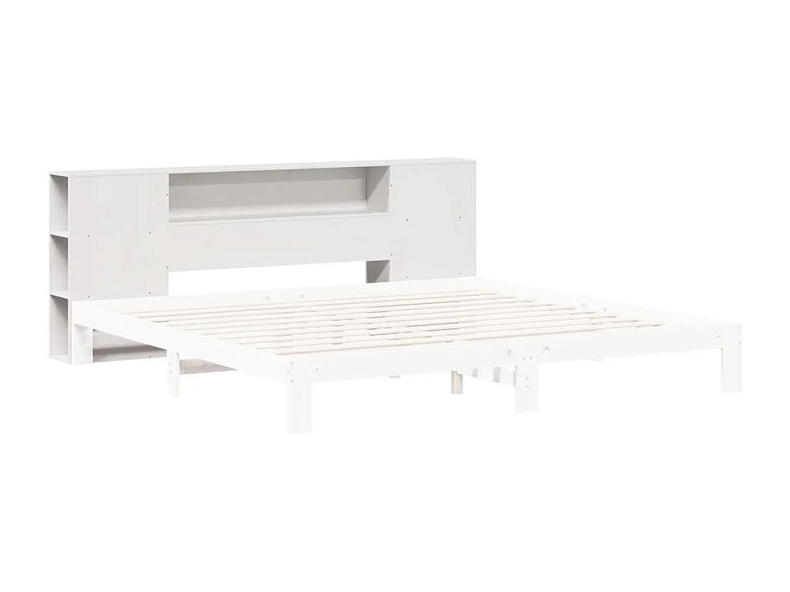 Tête de Lit | Panneau de tête pour lit Moderne avec rangement blanc 200 cm bois massif de pin