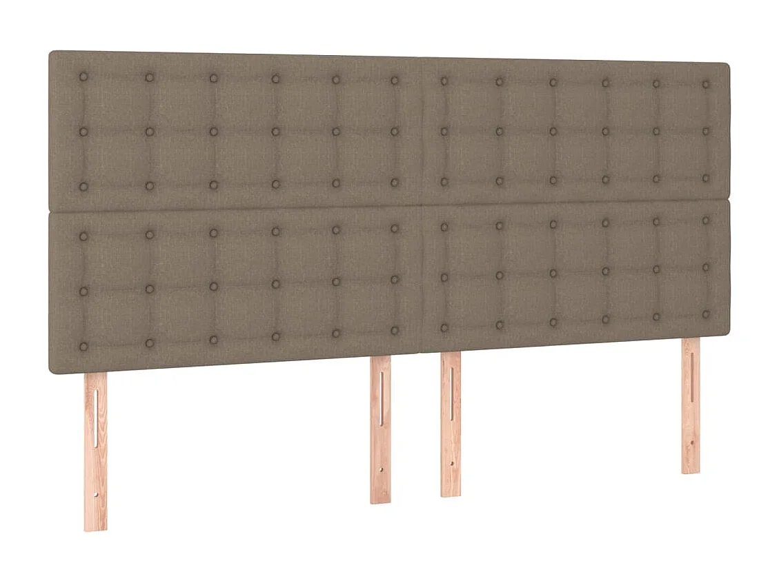 Tête de Lit | Panneau de tête pour lit Moderne à LED Taupe 200x5x118/128 cm Tissu