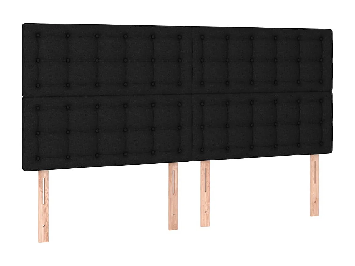 Hoofdbord | Hoofdeinde LED 160x5x118/128 cm stof zwart