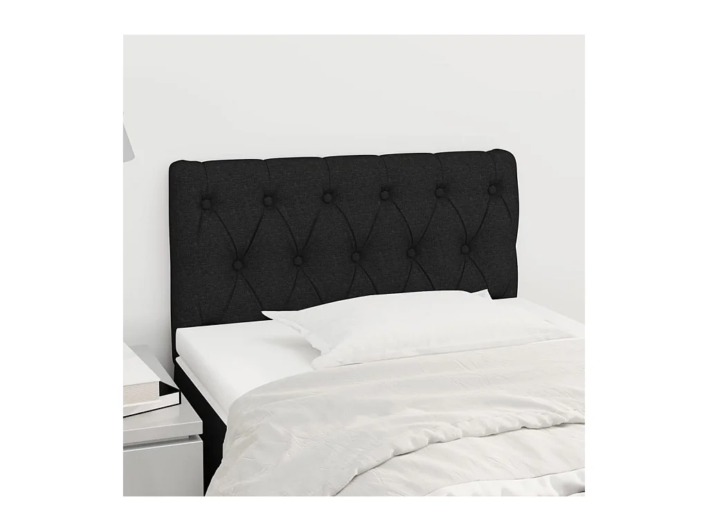 Mueble cabecero | Cabezal de cama | Cabecero de tela negro 80x7x78/88 cm