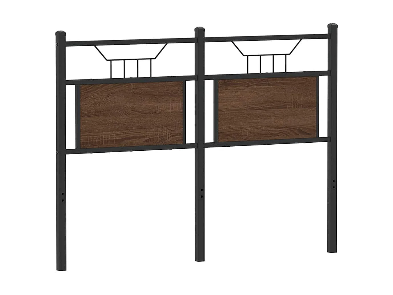 Mueble cabecero | Cabezal de cama | Cabecero de madera de ingeniería y acero marrón roble 120 cm