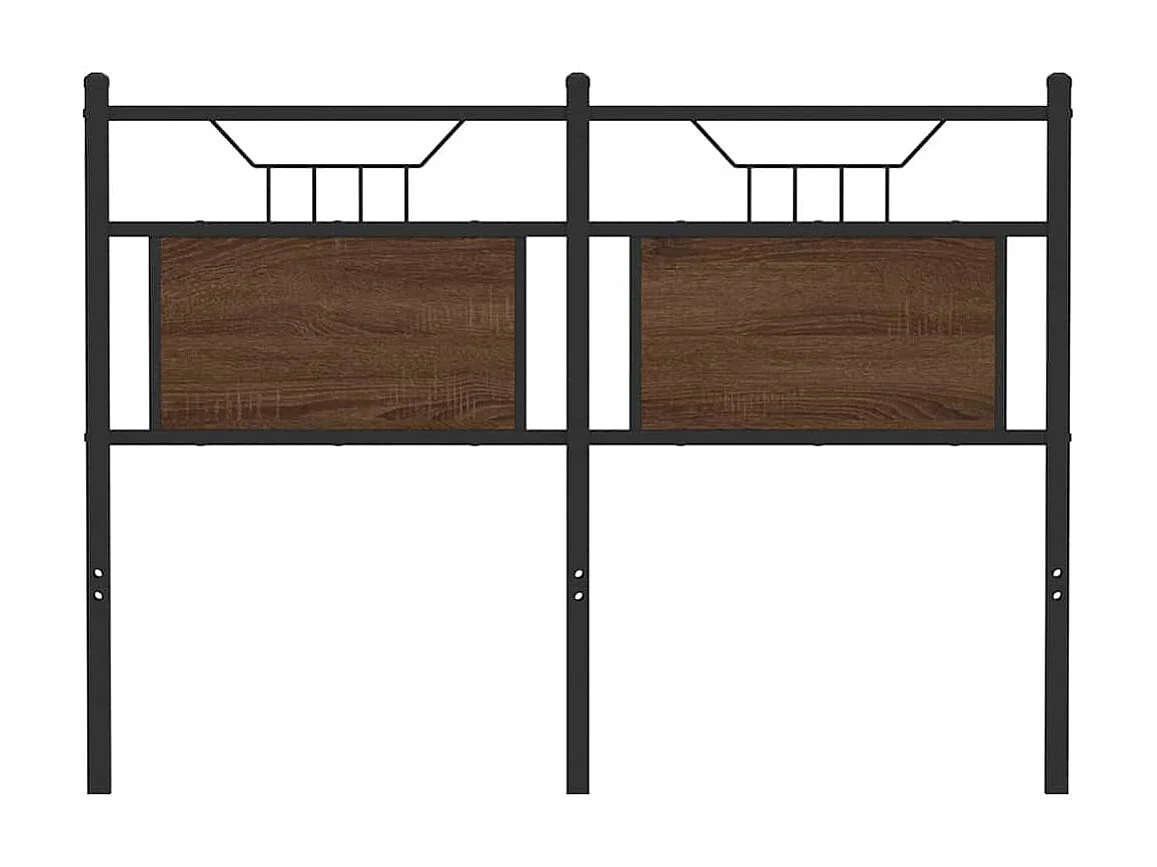 Mueble cabecero | Cabezal de cama | Cabecero de madera de ingeniería y acero marrón roble 120 cm