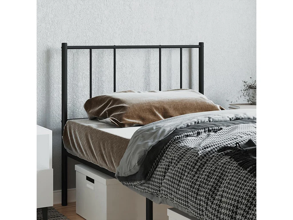 Mueble cabecero | Cabezal de cama | Cabecero de metal negro 90 cm
