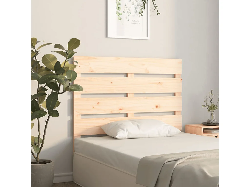 Tête de Lit | Panneau de tête pour lit Moderne 100x3x80 cm Bois massif de pin