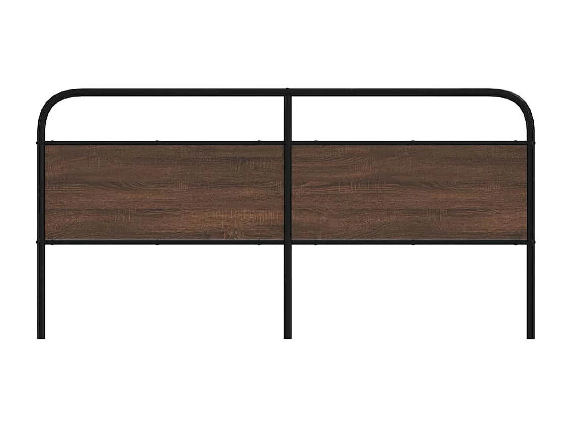 Mueble cabecero | Cabezal de cama | Cabecero de acero y madera de ingeniería marrón roble 180 cm