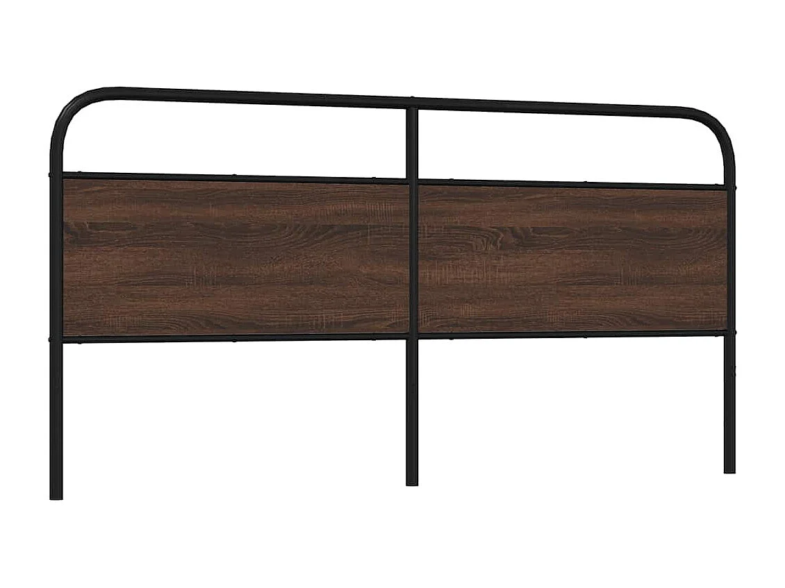 Mueble cabecero | Cabezal de cama | Cabecero de acero y madera de ingeniería marrón roble 180 cm