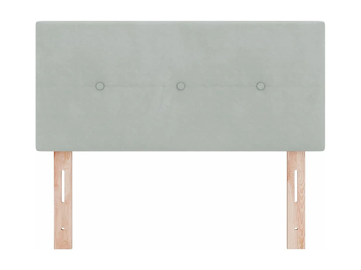 Tête de Lit | Panneau de tête pour lit Moderne avec des lumières à LED Gris clair 90 cm Velours