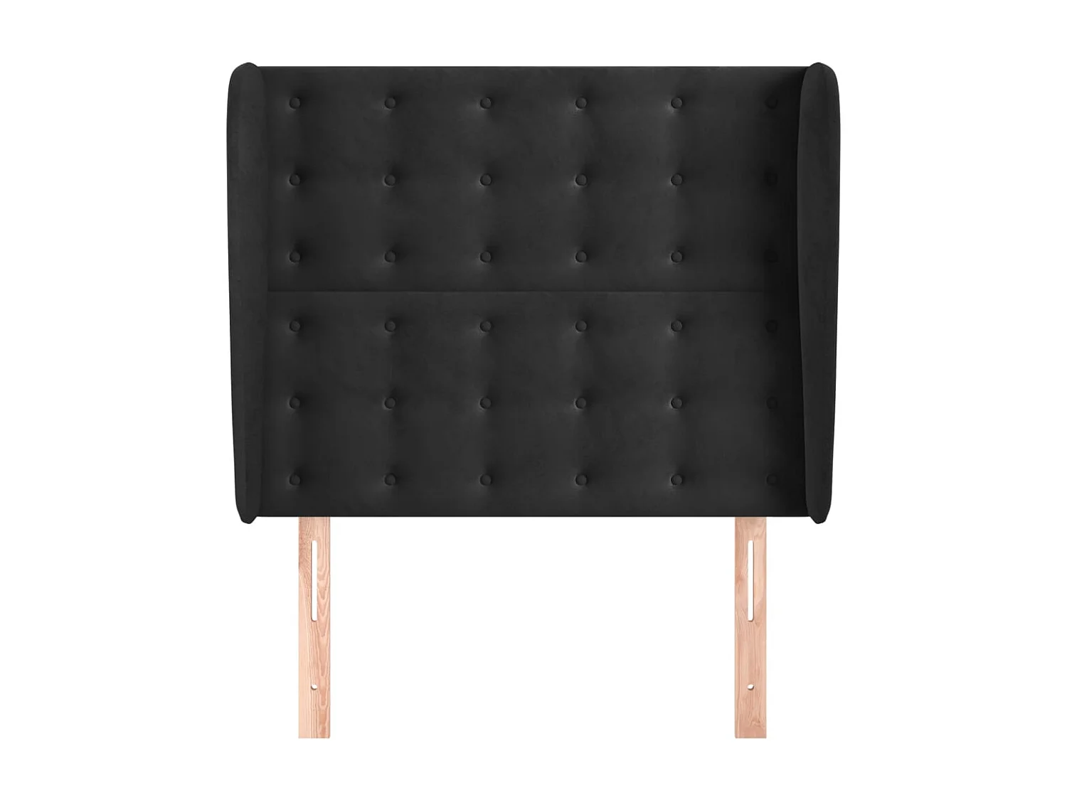 Hoofdbord | Hoofdeinde met randen 93x23x118/128 cm fluweel zwart