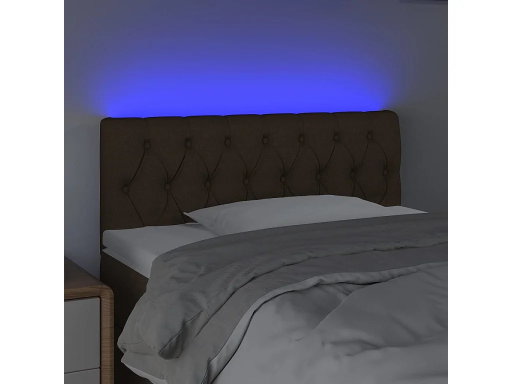 Hoofdbord | Hoofdeinde LED 100x7x78/88 cm stof donkerbruin