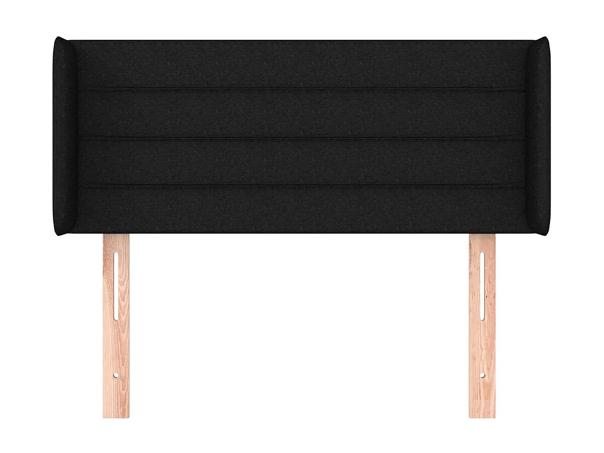 Mueble cabecero | Cabezal de cama | Cabecero de tela negro 93x16x78/88 cm