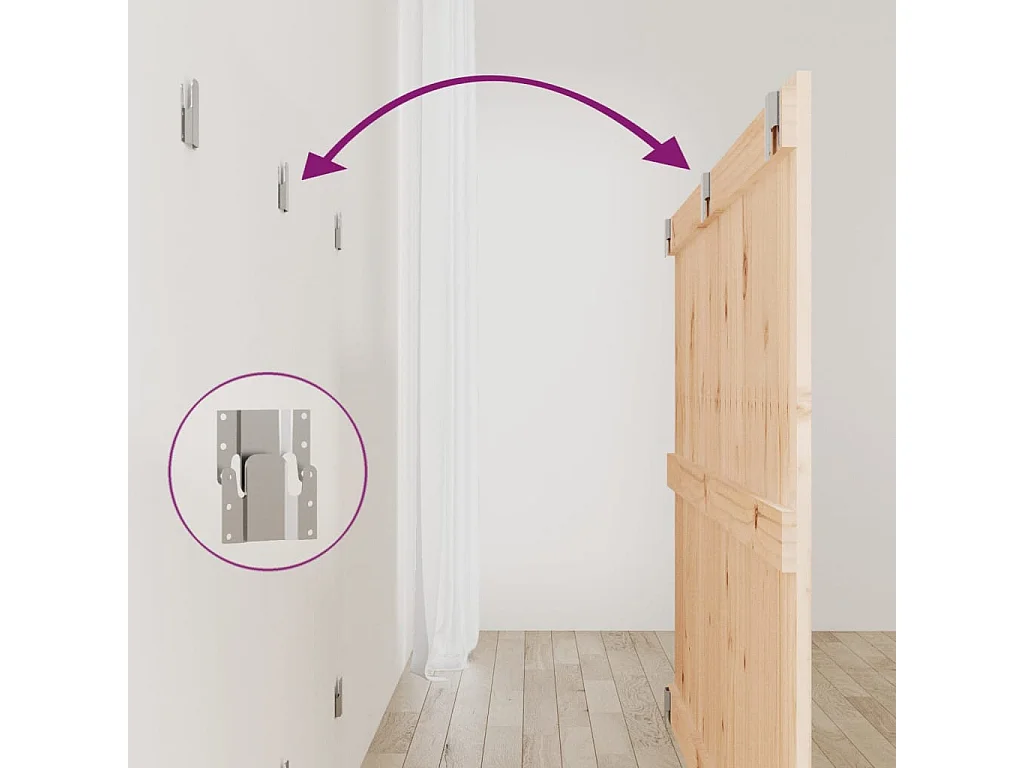 Cabecero de Cama | Cabezal de cama | Mueble de cabecero de pared madera maciza de pino 147x3x90 cm