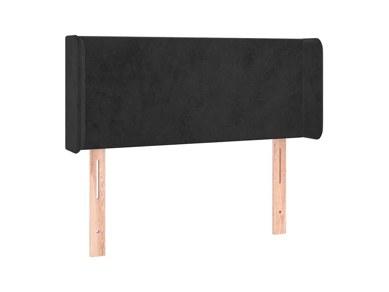 Cabecero | Cabezal de Cama | Mueble cabecero con LED de terciopelo negro 103x16x78/88 cm