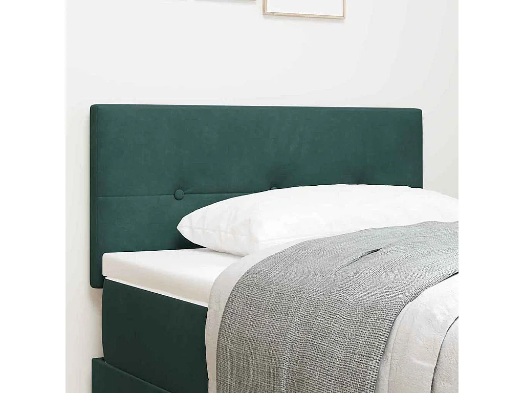 Tête de lit Montage mural | Panneau de tête pour lit Moderne  Vert foncé 90 cm Velours
