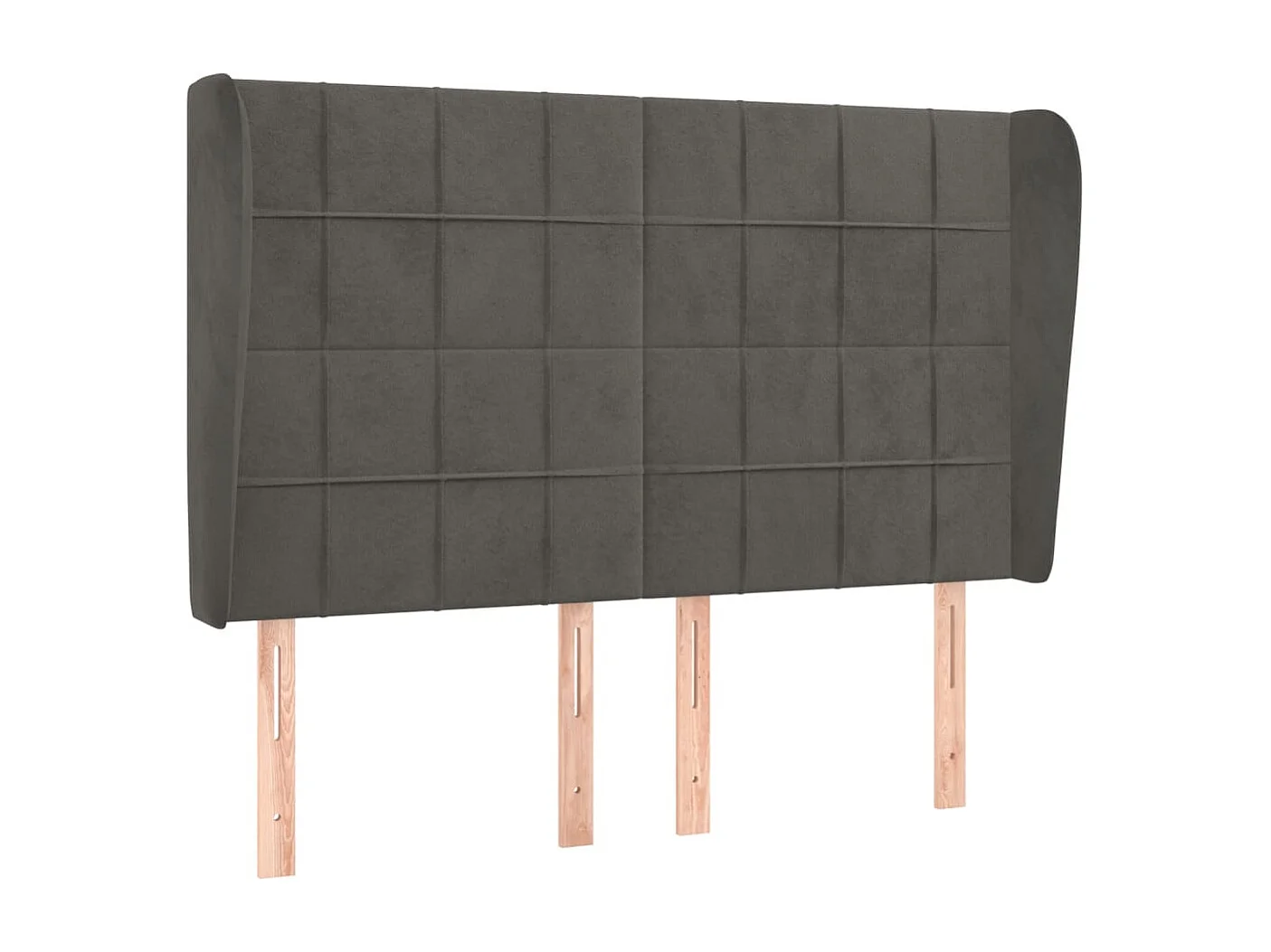 Tête de Lit | Panneau de tête pour lit Moderne avec oreilles Gris foncé 147x23x118/128 cm Velours