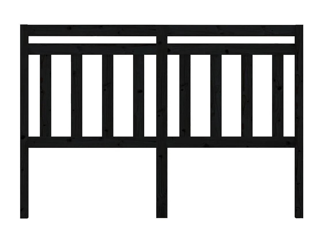 Cabecero de Cama | Cabezal de cama | Mueble de cabecero madera maciza de pino negro 146x4x100 cm